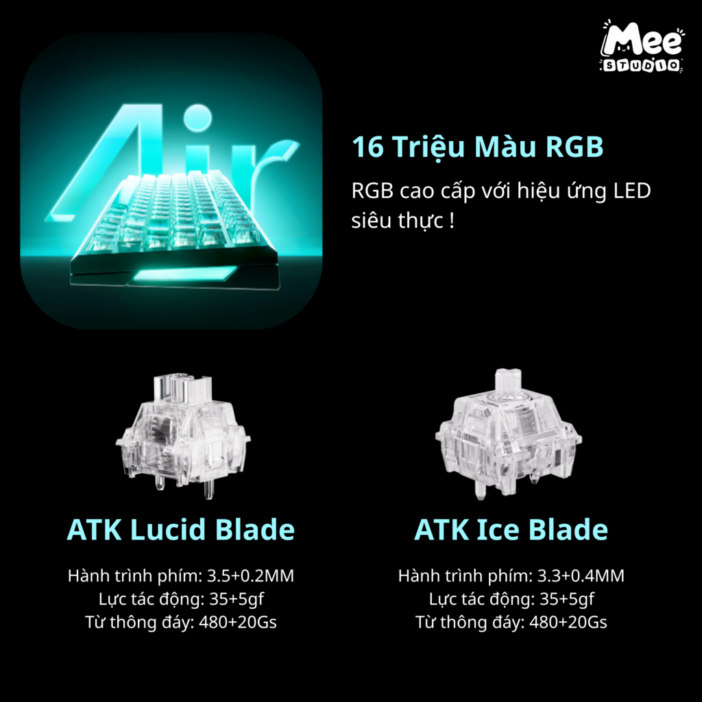Thông số hiệu năng bàn phím từ tính ATK RS7 Air