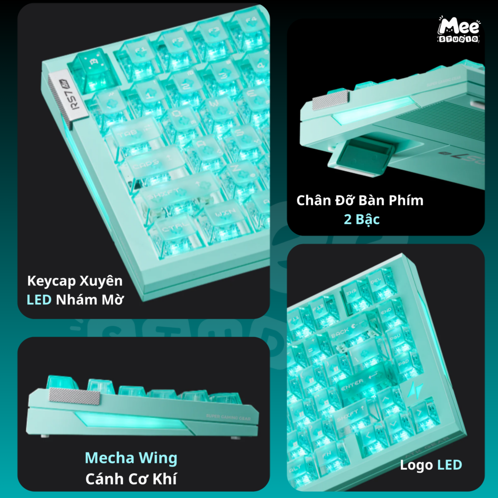 Keycap PC trong mờ của bàn phím ATK RS7 Air