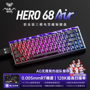 Bàn Phím Từ Tính AULA HERO 68 Air Không Dây 3 Mode Kết Nối - Polling Rate 8000Hz, Switch Hall Effect Chuyên Game FPS